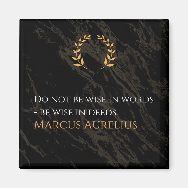 Íman Sabedoria de Marcus Aurelius: Ações falam mais alt (Frente)