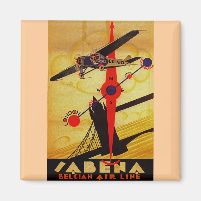 Íman Sabena Art Deco Compass (Frente)