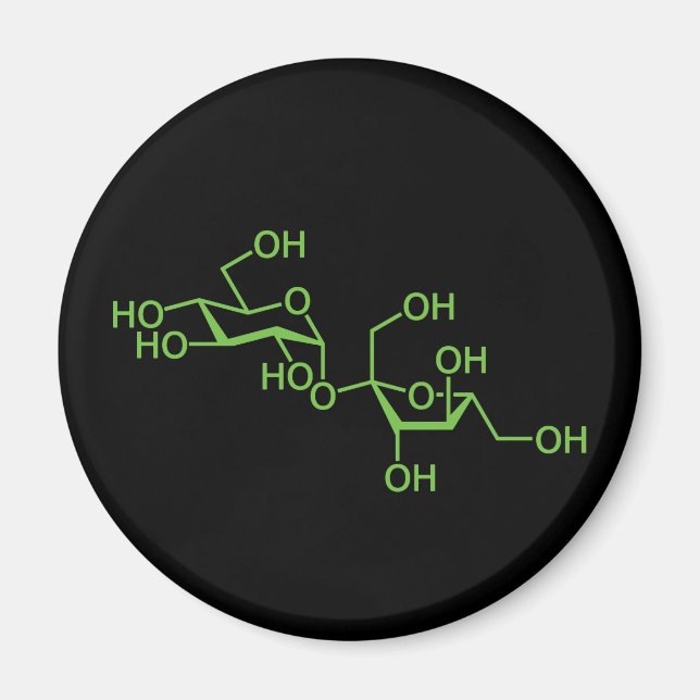Íman Sacarose Açúcar Molécula Diagrama Químico (Frente)