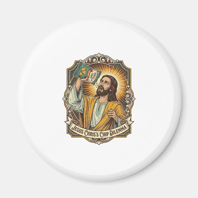 Íman Saco de Batata Frita Vazio de Jesus Comida de Bêba (Frente)