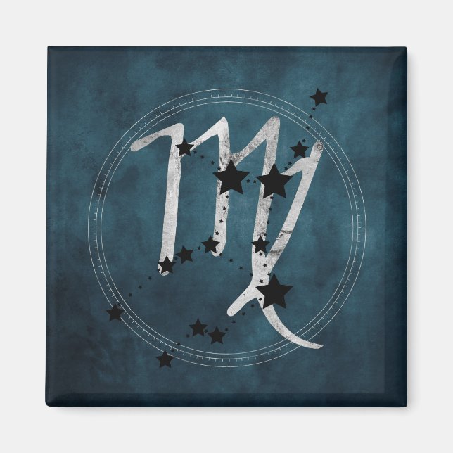 Íman Saco de teal da constelação de zodilo preto e prat (Frente)