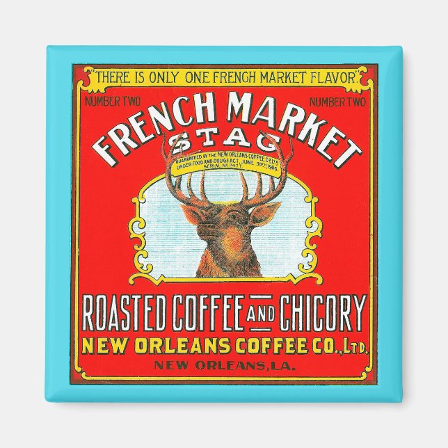 Íman Saco francês do mercado Café torrado e Chicória (Frente)