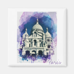 Íman Sacré-Coeur Montmartre Canvas Paris Magnet