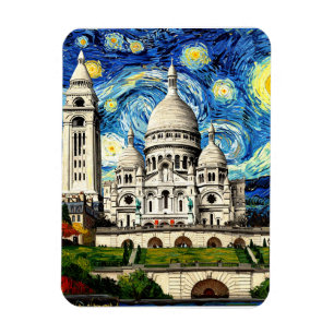 Íman Sacre-Coeur Paris França Noite Estrelada