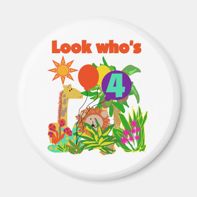 Íman Safari 4º Aniversário Camisetas e presentes (Frente)