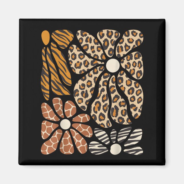 Íman Safari Floral Boho Flores Animais Fofos Garotas (Frente)
