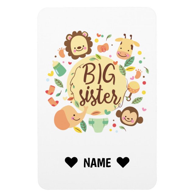 Íman Safari Wreath Big Sister (Vertical)