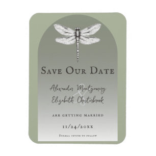 Íman Sage Green Dragonfly Wedding