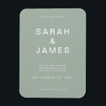Íman Sage Green Minimalista Moderno Casamento Salve a D<br><div class="desc">Sage Green Minimalista Moderno Casamento Salve o Magnet. Personalize esta opção para salvar o cartão de data com seus detalhes,  mensagem e outras informações.</div>