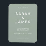 Íman Sage Green Minimalista Moderno Casamento Salve a D<br><div class="desc">Sage Green Minimalista Moderno Casamento Salve o Magnet. Personalize esta opção para salvar o cartão de data com seus detalhes,  mensagem e outras informações.</div>