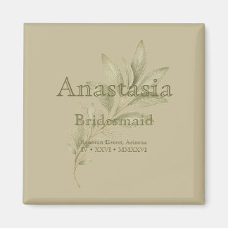 Íman Sage Personalized Bridesmaid Shot Glass