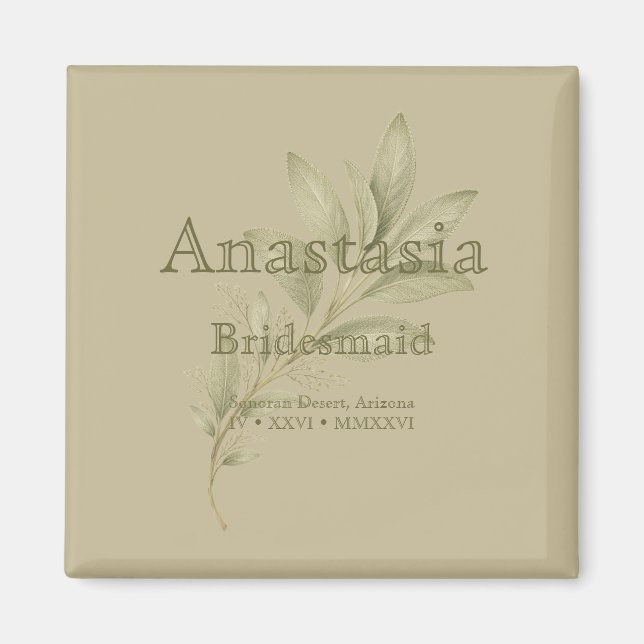 Íman Sage Personalized Bridesmaid Shot Glass (Frente)