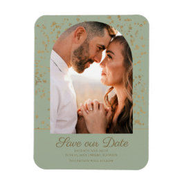 Íman Sage Verde Dourado Brilho Arco Cúpula Foto Casamen