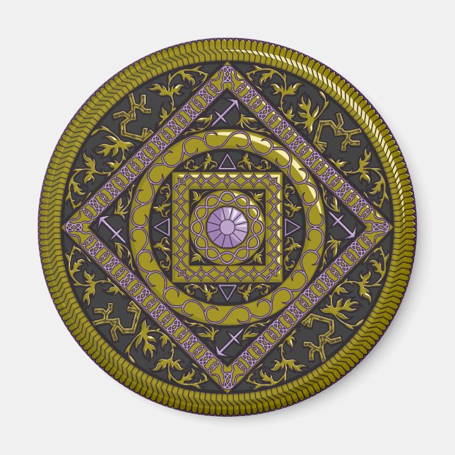 Íman Sagittarius Mandala Magnet (Frente)