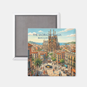 Íman Sagrada Familia Barcelona Espanha Viagem Arte Vint