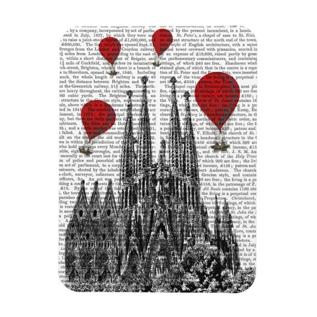 Íman Sagrada Família e Balões de Ar Quente Vermelho (Vertical)