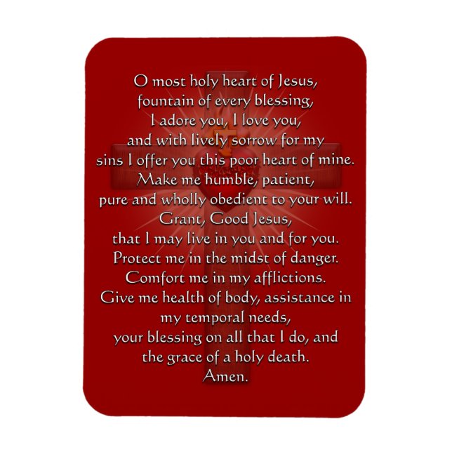 Íman Sagrado Coração de Jesus Cruzado (Vertical)