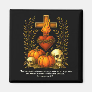Íman Sagrado Coração Halloween Jesus Caveiras Abóboras