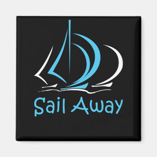 Íman Sail Away Sailboat Sand Ocean Gul
