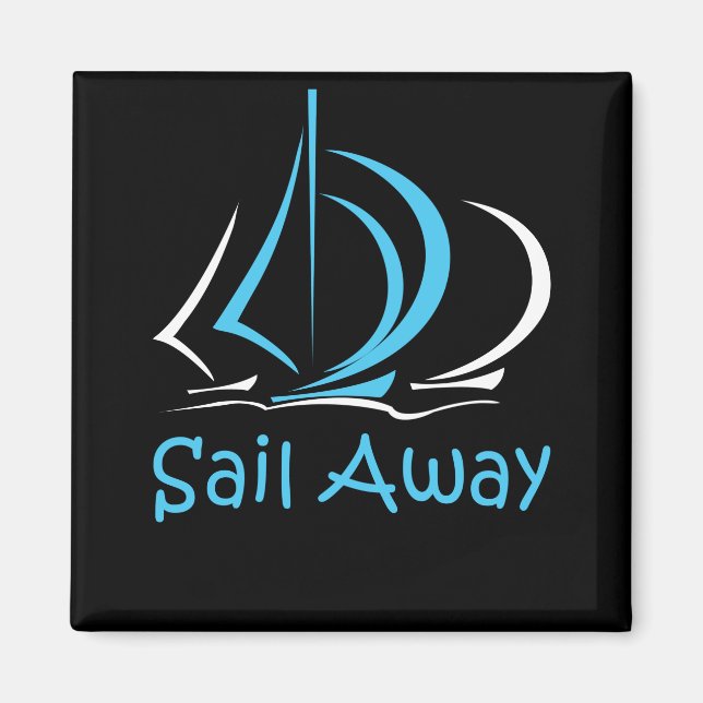 Íman Sail Away Sailboat Sand Ocean Gul (Frente)