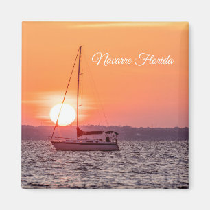 Íman Sailboat Sunrise Square Magnet
