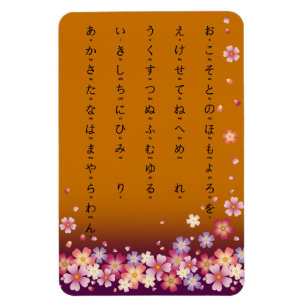 Íman Sakura Blossoms Hiragana Caracteres japoneses Dour
