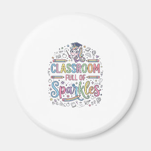 Íman Sala de Aula de Unicórnio Cheia de Brilhos Merch O