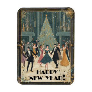 Íman Sala de Dança Art Deco Feliz Ano Novo