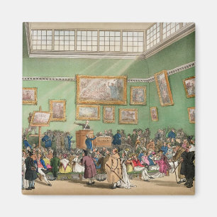 Íman Sala de leilão de Christie, aquatinted por J.