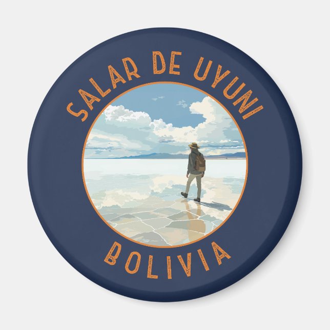 Íman Salar de Uyuni Bolívia Circular Retrotraído (Frente)