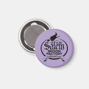 Íman Salem Witch Broom Fatory - gótica de vintagem engr