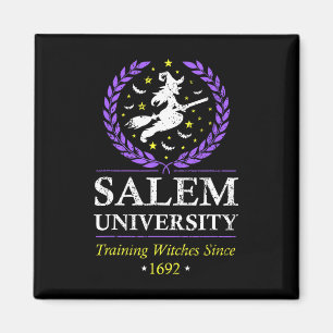 Íman Salem Witch Treinando Mulheres de Halloween