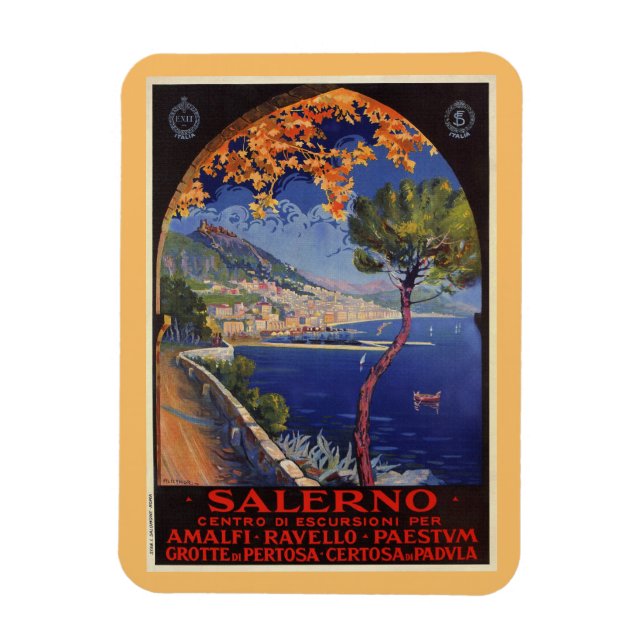 Íman Salerno Itália vintage verão viagem ad (Vertical)