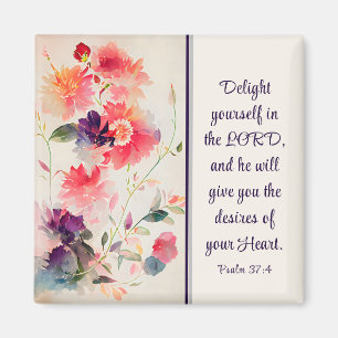 Íman Salm 37:4 Se Delicie no Floral de LORD