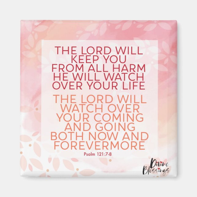 Íman Salmo 121:7-8 O Senhor Vai Evitar Qualquer Dano (Frente)
