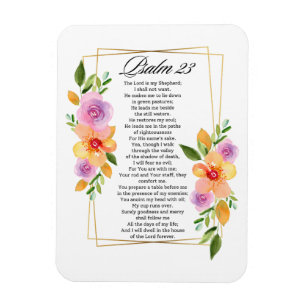 Íman Salmo 23 Quadro Floral Geométrico