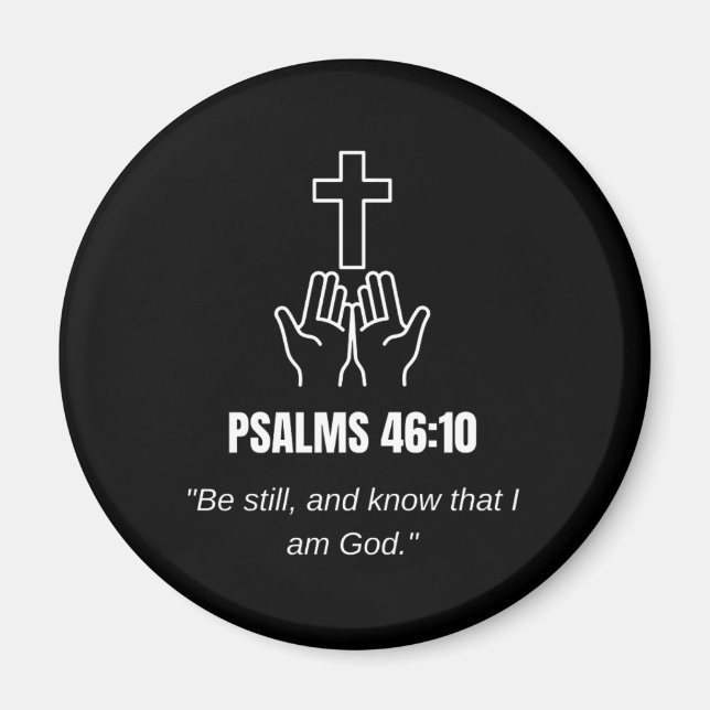 Íman Salmo 46:10 KJV Versículo Bíblico Minimalista (Frente)