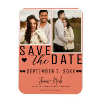 Salmon Pink Save the Date 2 Foto Casamento
