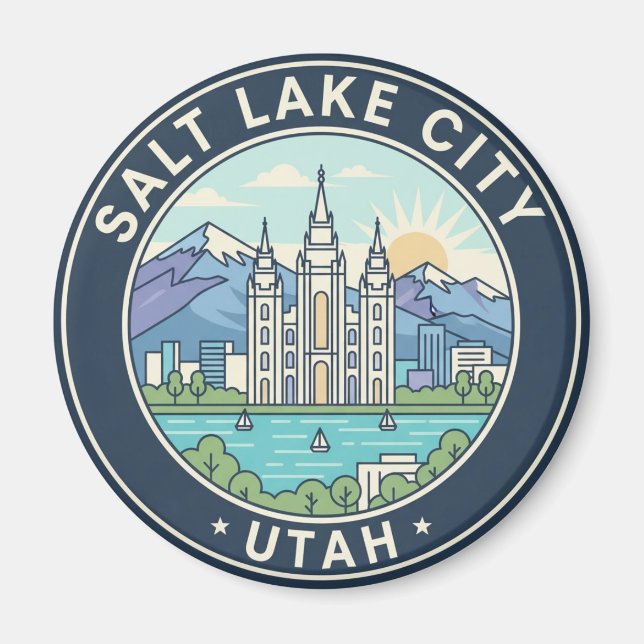 Íman Salt Lake City Skyline Utah (Frente)