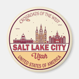 Íman Salt Lake City Utah Cidade Skyline Emblem