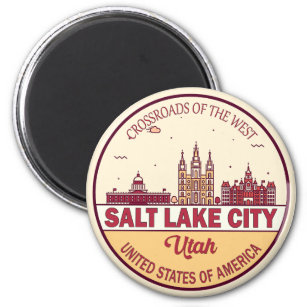 Íman Salt Lake City Utah Cidade Skyline Emblem