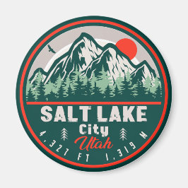 Íman Salt Lake City Utah Retro Sunset Souvenirs 60s