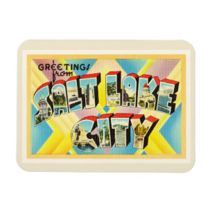 Íman Salt Lake City Utah UT Antiga Viagens vintage Souv