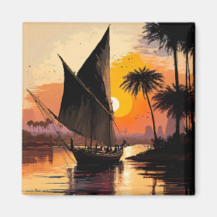 Íman Saltando para o pôr do sol