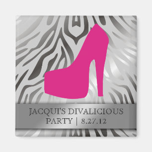 Íman salto do rosa quente da zebra da silhueta