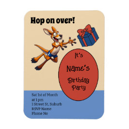 Íman Salto sobre o engraçado canguru de futebol austral