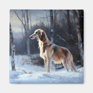 Íman Saluki Deixe-o nevar no Natal
