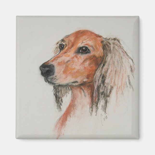 Íman Saluki Dog Art Magnet (Frente)