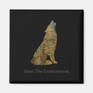 Íman Salvamento Ambiental Do Lobo Ambiente Silhouette