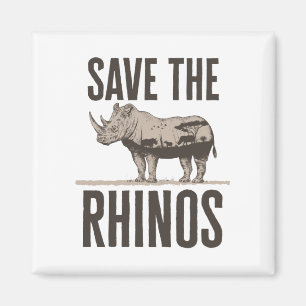 Íman Salvamento do Ativista Animal Rhinos Rhino Conserv